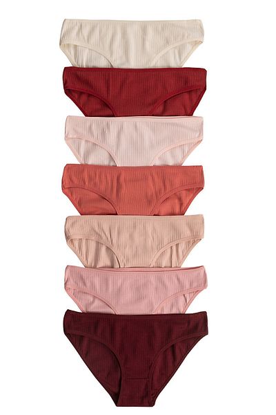 ÖZKAN underwear Özkan 26798 Pachet de 7 Chiloți de bikini pentru femei, din bumbac cu nervuri, flexibili, confortabili
