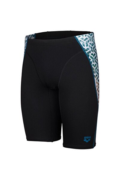 ARENA MEN'S PLANET WATER SWIM JAMMER/ BLACK-WHITE MULTI