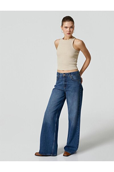 Koton 4sal30065ık 050 Bej Genç Kız Jersey Kolsuz Basic T-shirt