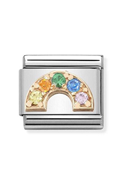 NOMİNATİON Composable Classic Symbols In Stainless Steel With 9k Rose Gold An...