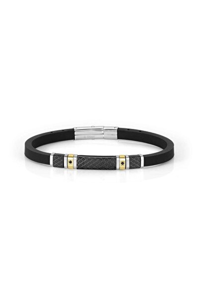 NOMİNATİON Cıty Bracelet In Steel, Rubber And 2 Cz With Pvd Finish (012_yello...