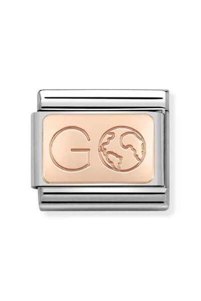 NOMİNATİON Composable Classic Dekoratif Link - Plakalar Semboller - Dünya -  9K Rose Altın