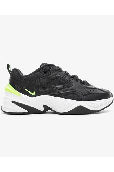 Nike M2k Tekno Leather Unisex Sneaker Genuine Leather White Sports Shoes Black Height 4cm