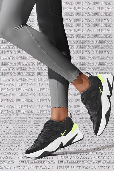 Nike M2k Tekno Leather Unisex Sneaker Genuine Leather White Sports Shoes Black Height 4cm