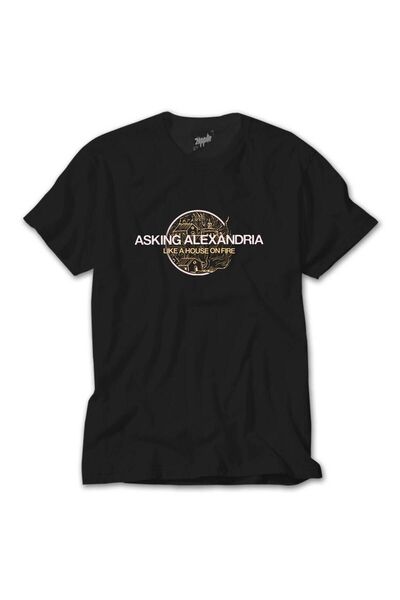 Butik Μπλουζάκι Asking Alexandria Like A House On Fire σε μαύρο χρώμα