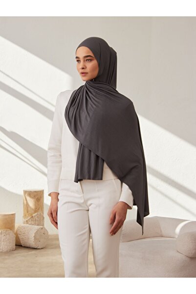 Femple Modest Σκούρο Γκρι Premium Τζέρσεϊ Σάλι - 180x70 cm Hijab