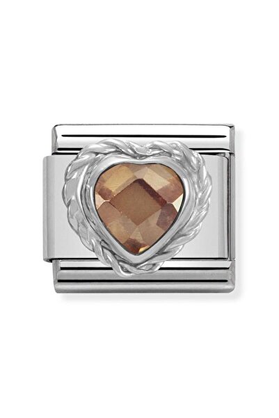 NOMİNATİON Composable Classic Dekoratif Link - Yüzey Işlemeli Kalp - Şampanya...