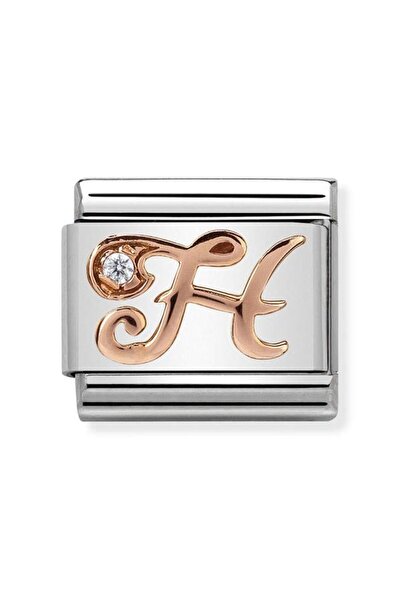 NOMİNATİON Composable Classic Letters Steel, Zircon And 9k Rose Gold H