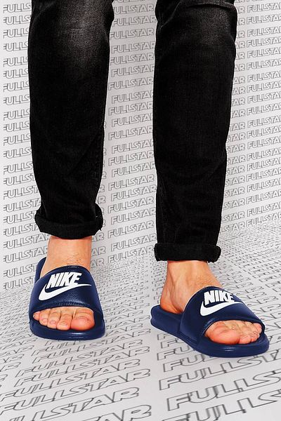 Nike Futura Benassi Slide Hard Blue Unisex Single Band Single Band Navy Blue