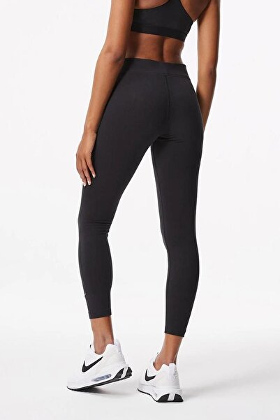 Nike Sportswear Essentials Mid Rise 7/8 Leggings Μαύρο βαμβακερό γυναικείο αθλητικό κολάν μαύρο