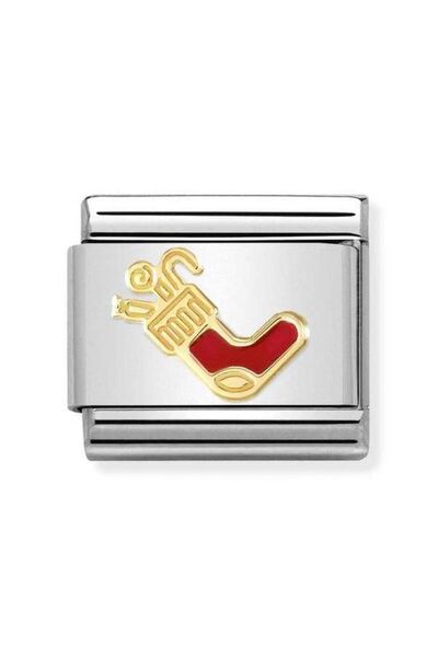Composable Classic Christmas In Stainless Steel With Enamel And 18k Gold