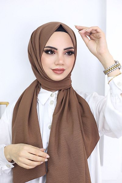 feronis Γυναικείο Μοντέλο Βαμβακερό Σάλι Cazz Hijab - Bitter Brown