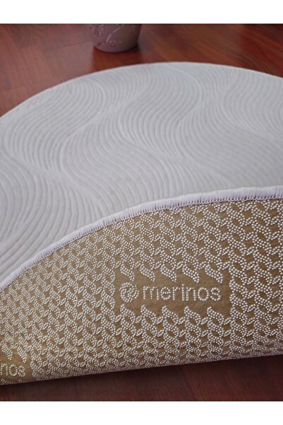 melian Στρογγυλή αντιολισθητική βάση Cappadocia - Χοντρό χαλί μπεζ για δωμάτιο, διάδρομο, κουζίνα