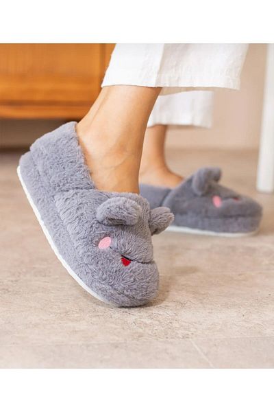 WOSSE Pantofi Toad House - Personalitate, blană în interior și papuci