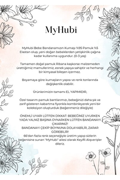 MyHubi 6'lı Kombin (KUTULU) El Yapımı Kız Bebek Grand Bandana