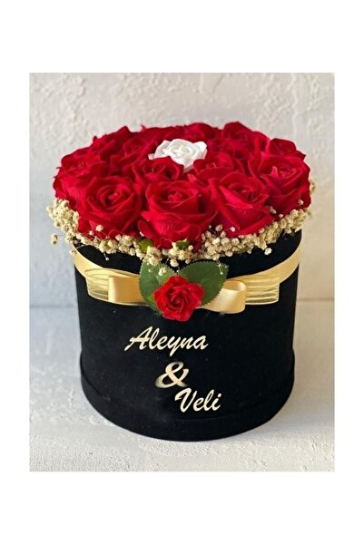 Genel Markalar Silindir Kutuda Kırmızı Gerçek Görünümlü Güller Kız Isteme Çiç...