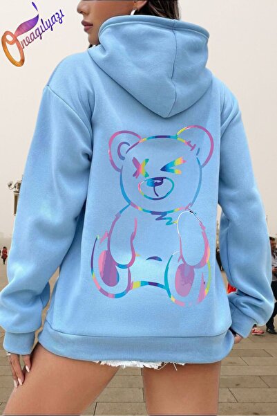 oneagılyazı سويت شيرت مطبوع بغطاء للرأس