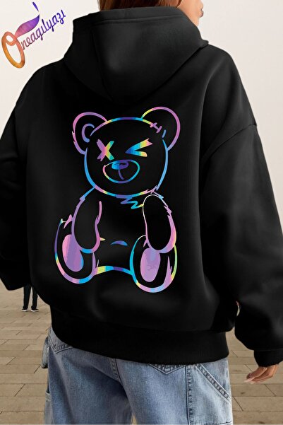 oneagılyazı سويت شيرت مطبوع بغطاء للرأس