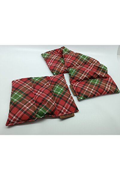 TODO HOME Ekose Desenli Kiraz Çekirdeği Yastık Seti (KIRMIZI)