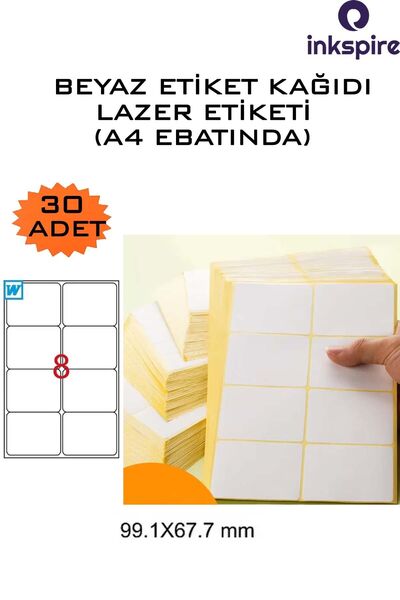 inkspire A4 laserske školske etikete - 30 listova, 240 komada, olovka za imen...