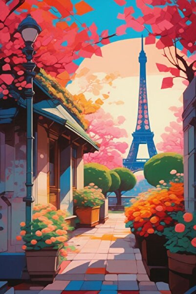 LİLYHOBBYLAND Renkli Baskılı Sayılarla Boyama Hobi Seti (Çerçeveli) 40x50 cm:...