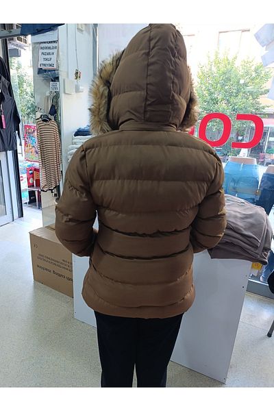 couis Brown Puffer Jacket for Women