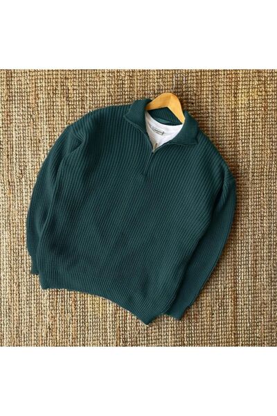 LEYEL Moda Tricotaj Pulover Selanik - Jumătate cu fermoar