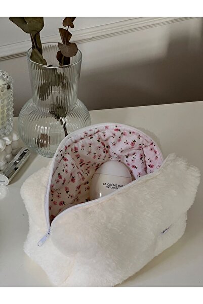 Punchiess Біла плюшева косметичка