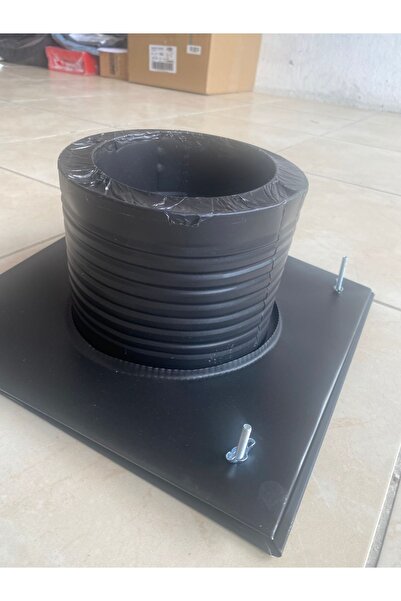 Tunca Isı Yalıtımlı Soba Boruları Için Mat Siyah Yanmaz Baca Adaptörü Ahşap Ev Konteyner Prefabrik