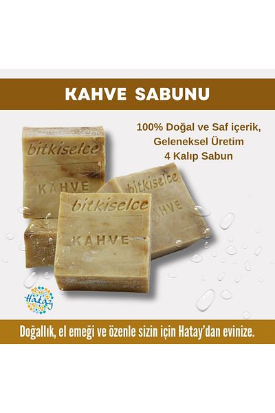 bitkiselce 450 g Coffee Soap - Pure and Natural Ingredients, 4 Molds