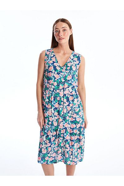 LC Waikiki Rochie de damă cu decolteu în V cu model floral