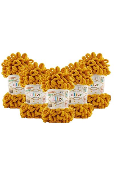 Alize Πλεκτό νήμα χεριών Puffy 5 Pack Mustard 02