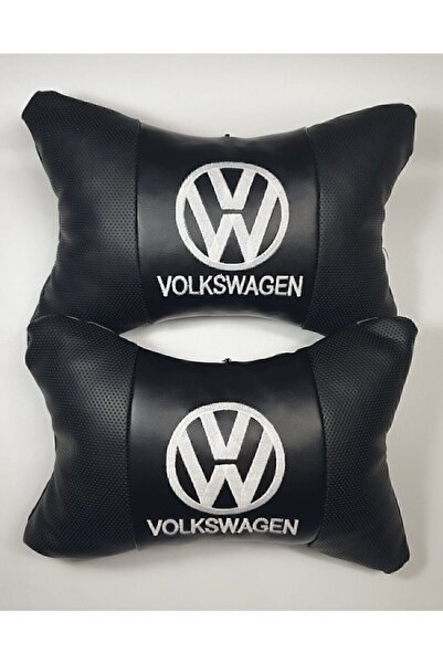 Volkswagen Deri Yastık - Papyon Yastık - Deri Boyun Yastığı - Beyaz