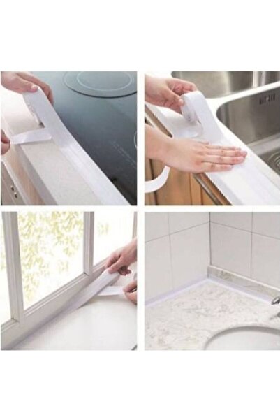 Arus 3.2 M Banyo Küvet Mutfak Lavabo Beyaz Su Sızdırmaz Bant Su Geçirmez Kenar Bandı Sızdırmazlık Tamir