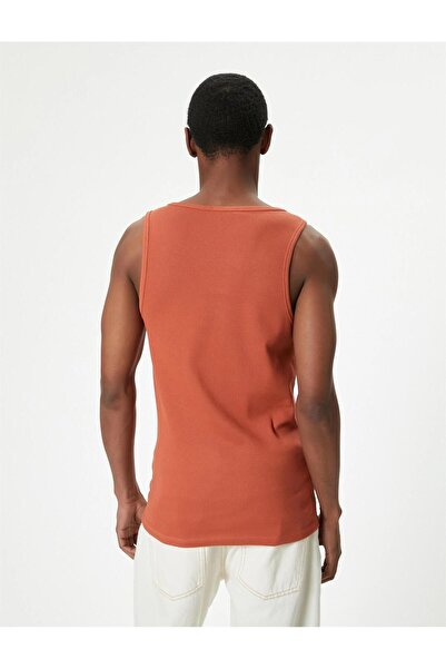Koton 4sam30018mk 214 Помаранчева чоловіча футболка з джерсі без рукавів