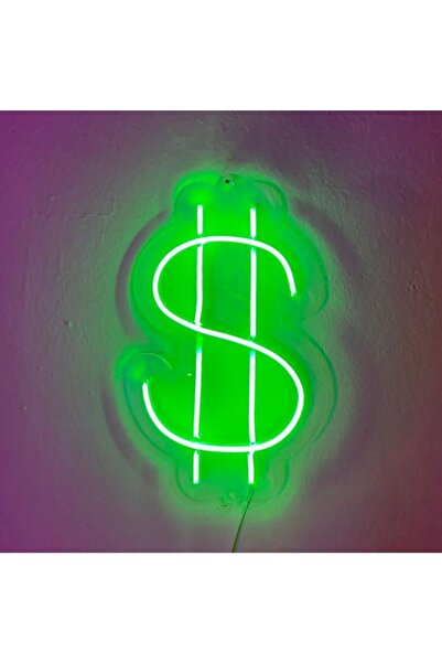 Neon Zone Dolar Dekoratif Renkli Işıklı Duvar Aydınlatması Tablo Tabela