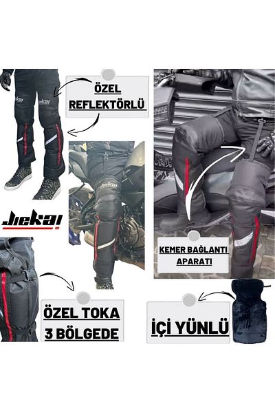JİEKAİ Winter Motorcycle Knee Pad - Reflective, Waterproof and Fur Inside