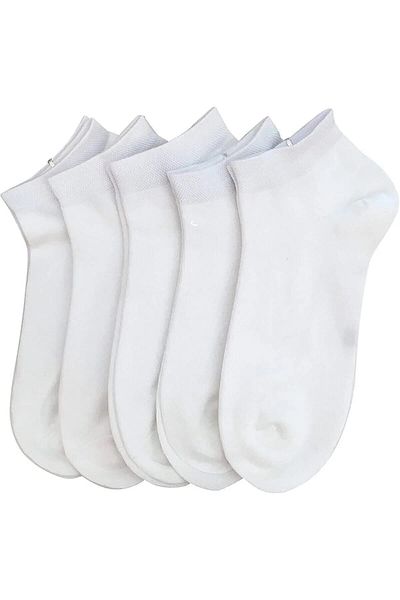 myprem socks Бели памучни чорапи до глезена 5 бр