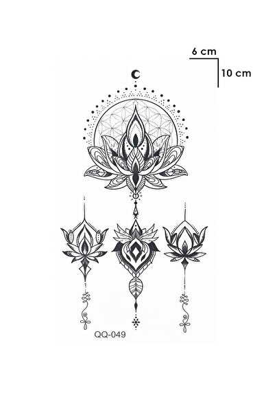 Hilvera Göğüs Arası Lotus Çiçek Tattoo Geçici Dövme