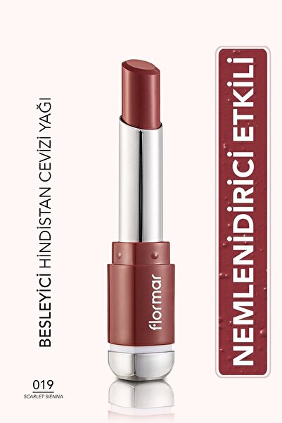 Flormar Saten Dokulu Stick Ruj - Prime N Lips Lipstick - 019 Scarlet Sienna- 8690604364503