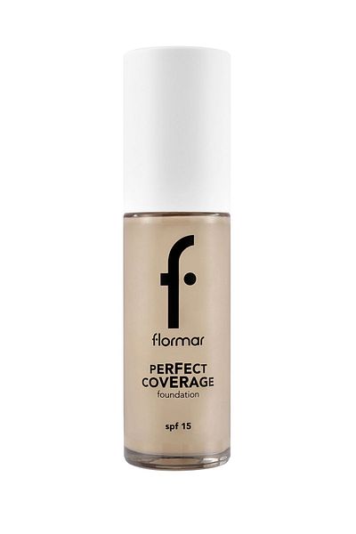 Flormar Perfect Coverage Intensive Concealing Water Based Foundation (NEUTRAL SUB TONE) -100 Light Ivory-8682536058124