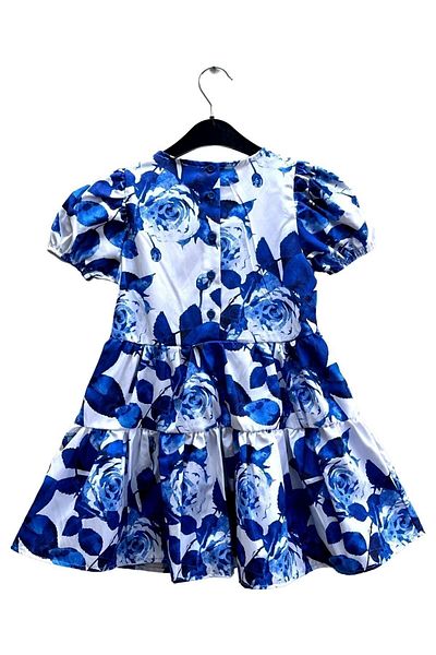 Cloise Kids Girls Poplin Blue Dress