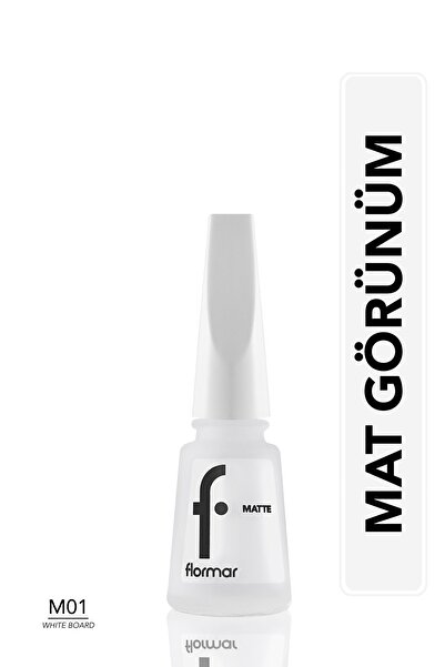 Flormar Oje - Matte Nail Enamel M01 White Board 8690604189625