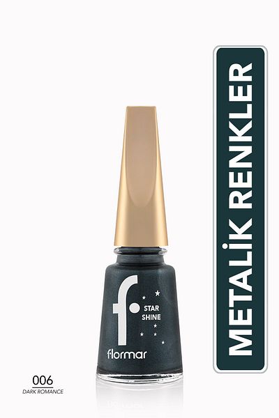 Flormar Shiny Metallic Nail Polish - Star Shine Nail Art - 006 Dark Romance
