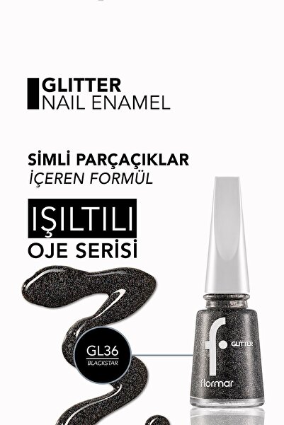 Flormar Yoğun Simli Şeffaf Oje - Glitter Nail Enamel - Gl036 Blackstar-8682536049894