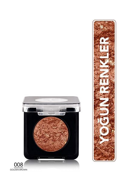 Flormar Yoğun Işıltılı Göz Farı - Baked Eyeshadow -008 Golden Brown- 8682536052481