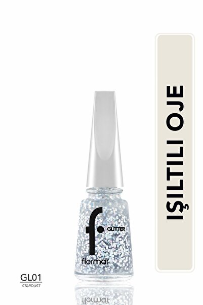 Flormar Yoğun Simli Şeffaf Oje - Glitter Nail Enamel - GL001 Stardust-8682536049795