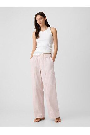 GAP Kad n Ac k Pembe Pull On Wide Leg Jean Pantolon Fiyat Yorumlar Trendyol