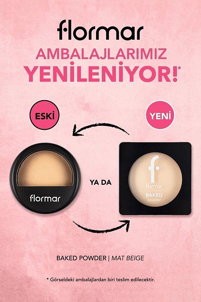 Flormar Intense Pigmented Baked Matte Powder (COOL BOTTOM) - Baked Powder - 030 Matte Beige -8682536053570