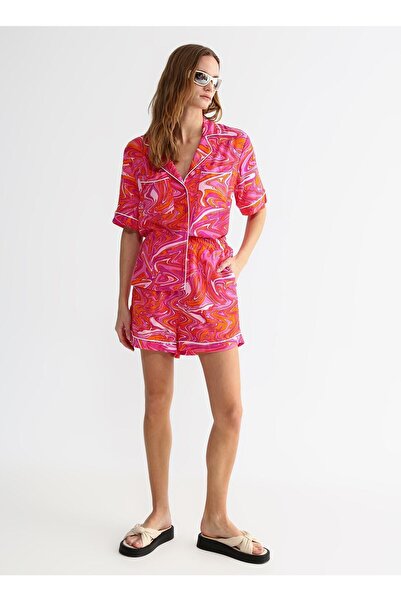 Fabrika Normal Bel Basic Pembe - Çok Renkli Kadın Şort Bıge